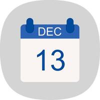 December Flat Curve Icon Design vector