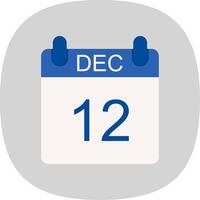 December Flat Curve Icon Design vector