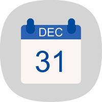 December Flat Curve Icon Design vector