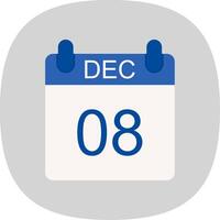 December Flat Curve Icon Design vector