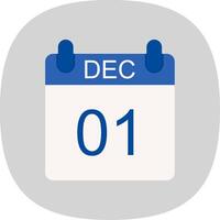 December Flat Curve Icon Design vector