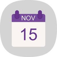 November Flat Curve Icon Design vector