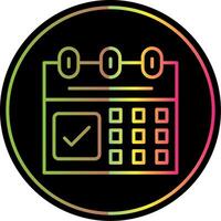 Calendar Line Gradient Due Color Icon Design vector