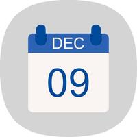 December Flat Curve Icon Design vector