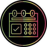 Calendar Line Gradient Due Color Icon Design vector