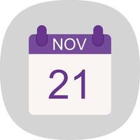 November Flat Curve Icon Design vector