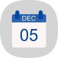 December Flat Curve Icon Design vector