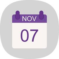 November Flat Curve Icon Design vector