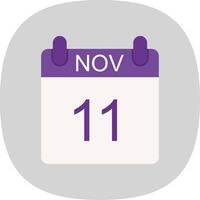 November Flat Curve Icon Design vector