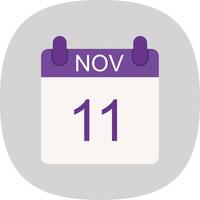 November Flat Curve Icon Design vector