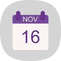 November Flat Curve Icon Design vector