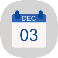 December Flat Curve Icon Design vector