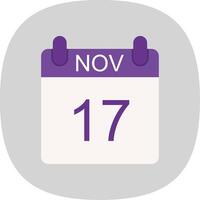 November Flat Curve Icon Design vector