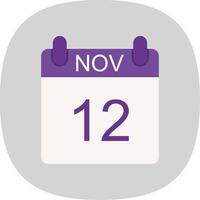 November Flat Curve Icon Design vector