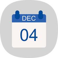 December Flat Curve Icon Design vector