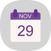 November Flat Curve Icon Design vector