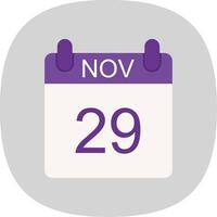 November Flat Curve Icon Design vector