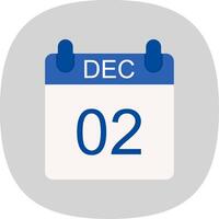 December Flat Curve Icon Design vector