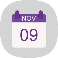 November Flat Curve Icon Design vector