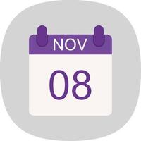 November Flat Curve Icon Design vector