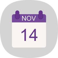 November Flat Curve Icon Design vector