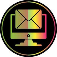 Mail Glyph Due Color Icon Design vector