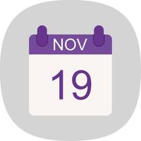 November Flat Curve Icon Design vector