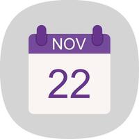 November Flat Curve Icon Design vector