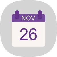 November Flat Curve Icon Design vector