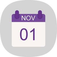 November Flat Curve Icon Design vector