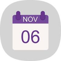 November Flat Curve Icon Design vector