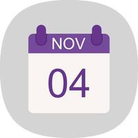 November Flat Curve Icon Design vector