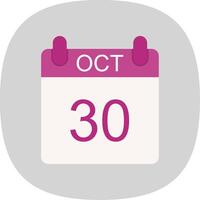October Flat Curve Icon Design vector