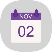 November Flat Curve Icon Design vector