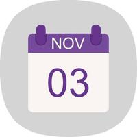 November Flat Curve Icon Design vector