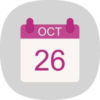 October Flat Curve Icon Design vector