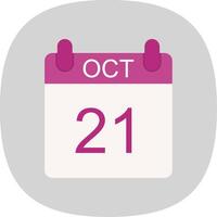 October Flat Curve Icon Design vector