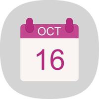 October Flat Curve Icon Design vector