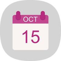 October Flat Curve Icon Design vector