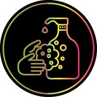 Hand Wash Line Gradient Due Color Icon Design vector