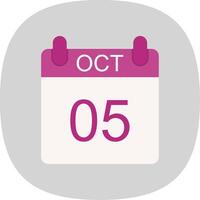 October Flat Curve Icon Design vector