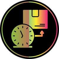 en hora entregas glifo debido color icono diseño vector