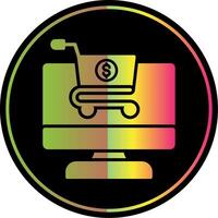E Commerce Glyph Due Color Icon Design vector