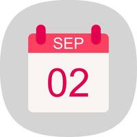 September Flat Curve Icon Design vector