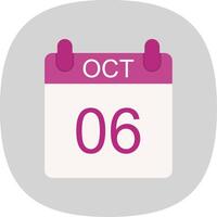 October Flat Curve Icon Design vector