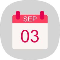 September Flat Curve Icon Design vector