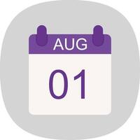 August Flat Curve Icon Design vector