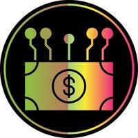 Electronic Money Glyph Due Color Icon Design vector