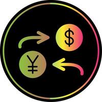 Currency Exchange Glyph Due Color Icon Design vector