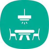 Dinner Table Glyph Curve Icon Design vector